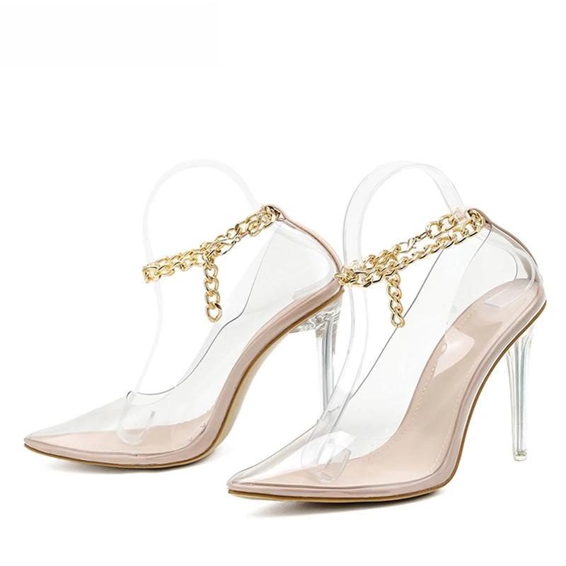Elegant Pointed Toe Transparent High Heel Pumps for Women