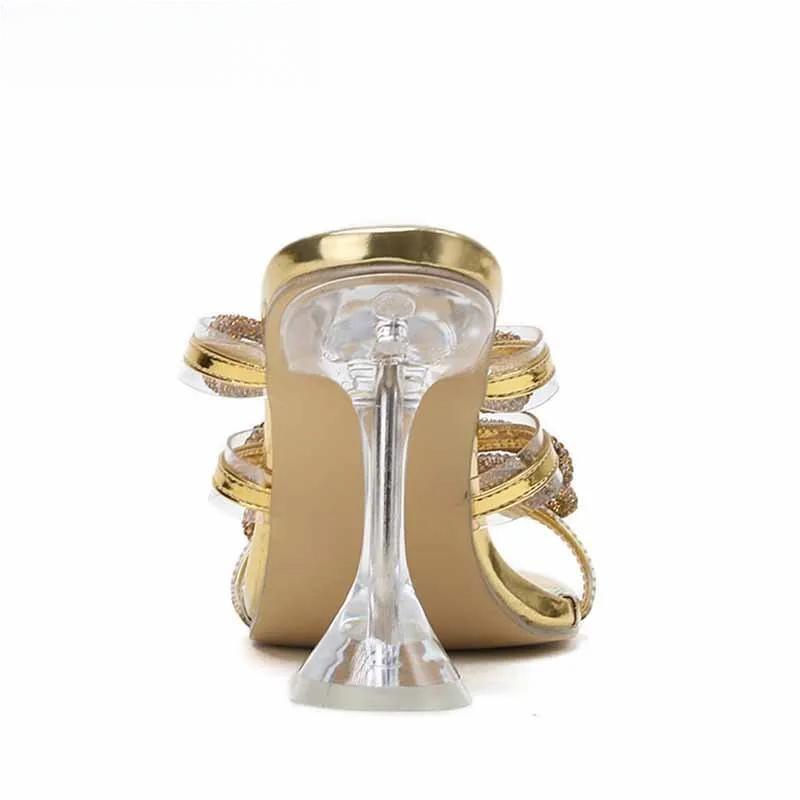 Crystal Butterfly-Knot Designer Sandals with Clear Heels