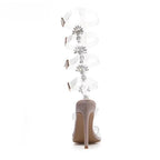 Jelly Crystal Sandals with Open Toe High Heels and Sexy Buckle Strap for Women