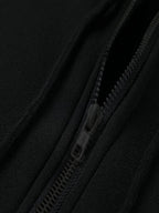 Solid Drawstring Zip Up Oversized Hoodie