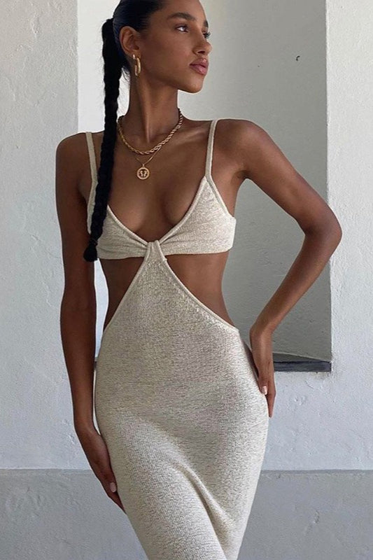 Sexy Bodycon Vacation Knit Maxi Boho Dress
