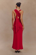 High Neck Sleeveless Wide Strap Bodycon Maxi Mini Dress