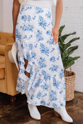 Ruffle Floral Bohemian Asymmetrical Skirt
