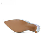 Sleek Serpentine Pointed Toe Mule with Thin Heels for Women