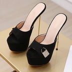 Crystal Nightclub Wedding Women's Slippers Sexy Platform Thin High Heels