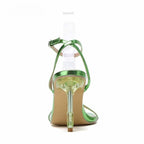 Heart Shape Transparent High Heels Sandals for Women with Strange Style