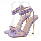 Gladiator Sandals with Ankle Strap and Metal High Heels