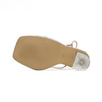 Transparent PVC Sandals Women Summer Wedding Crystal High Heels