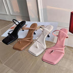Summer Slipper Low Thin Heel Peep Toe Sandal for Women