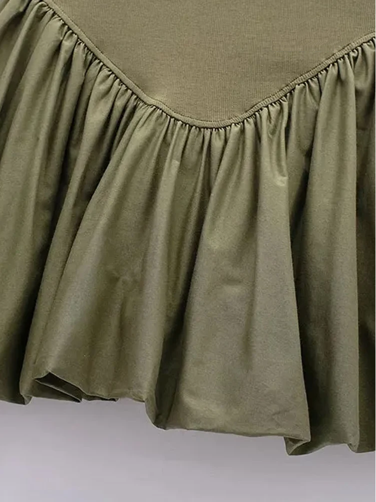 Spaghetti Strap Dropped Waist Pleated Skirt Fit and Flare Mini Dress