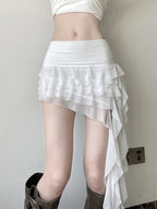 Resort Style Ruffle Irregular Mini Skirt