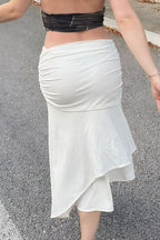White Knit Bodycon Skirt