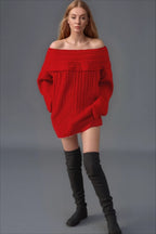 Sexy Off Shoulder Knit Sweater