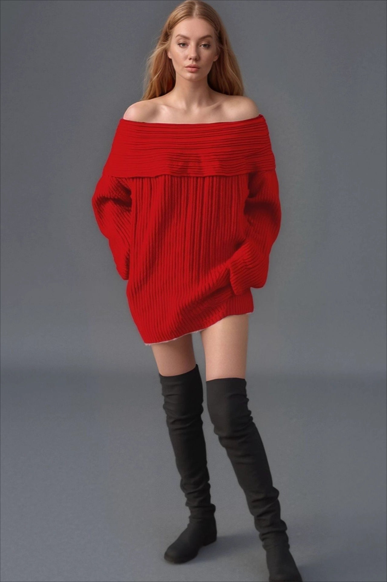 Sexy Off Shoulder Knit Sweater