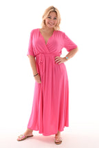 Leila Minimalist Maxi Dress Travel with Belt Designer Edit