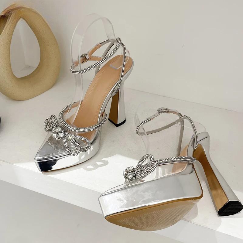 Bowknot Party Pumps with Pointed Toe and Platform for Women