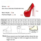 Red Platform Pumps Women Ultra High Stiletto Heels 17CM