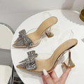Crystal Sequined Bowknot Women Pumps with Sexy Pointed Toe High Heels