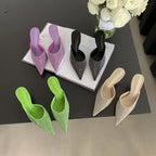 CRYSTAL Women Slippers with Thin Low Heels