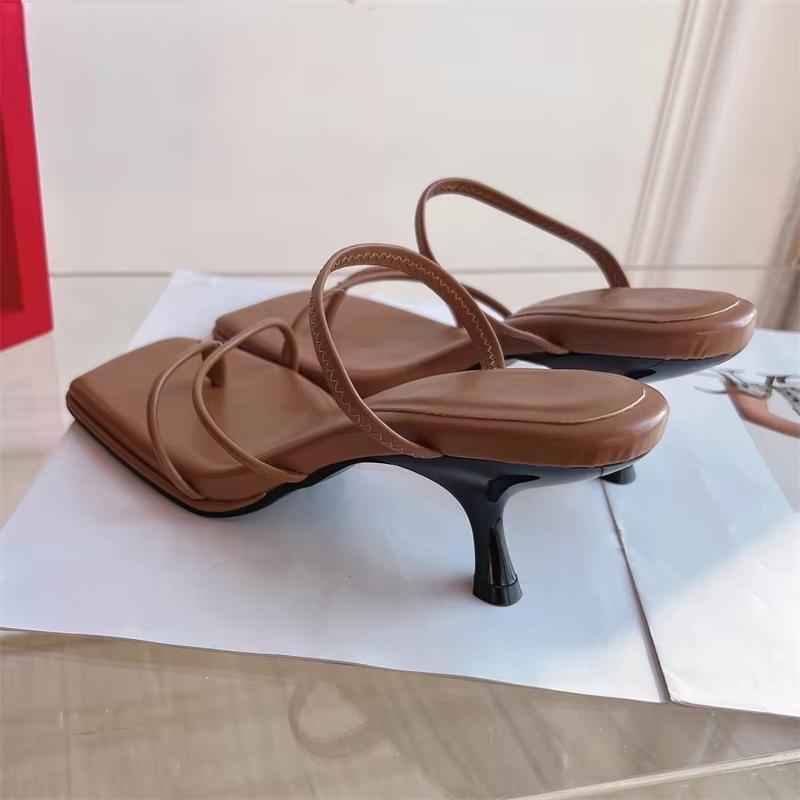 Summer Slipper Low Thin Heel Peep Toe Sandal for Women