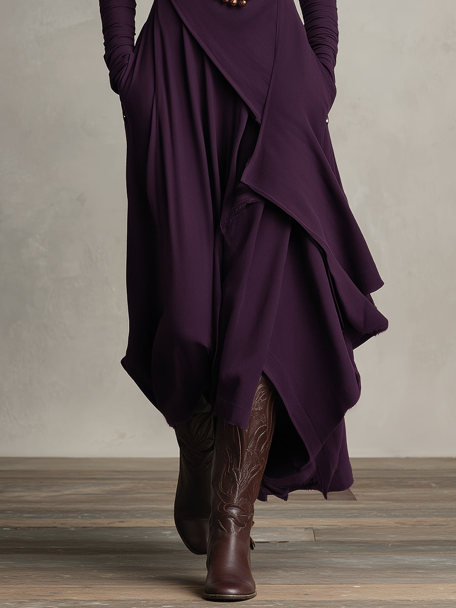 | Stretch Turtleneck Maxi Dress