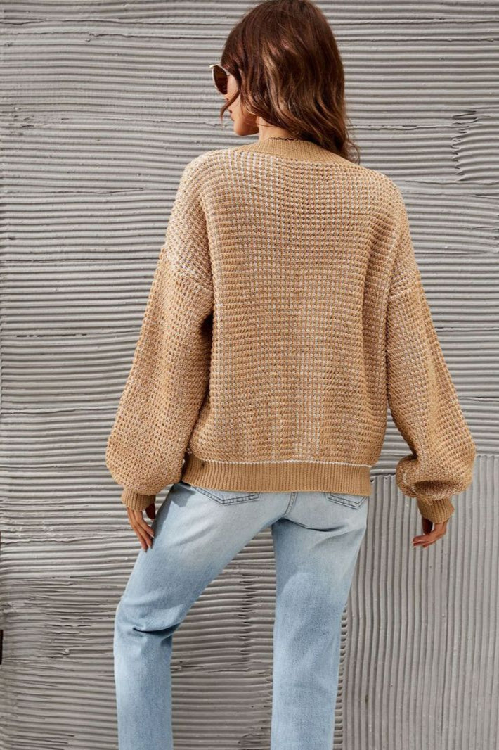 Plus Size Hollow Knit Cardigan
