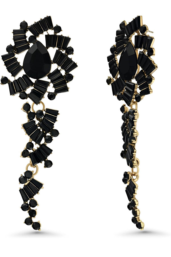 Retro Alloy Acrylic Flower Long Earrings