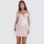 Amélie Lace Fishbone Mini Dress