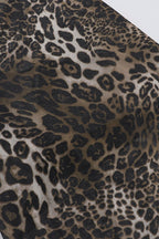 Leopard Print Spaghetti Strap Scoop Neck Bodycon Maxi Dress