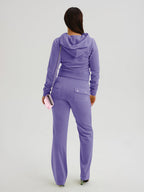 Velour Tracksuit Set Zip-up Hoodie And Pants For Women 2026