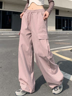 Street Pockets Drawstring Cargo Pants