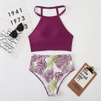 | High Neck Bikini Top with Thong