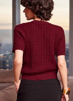 Amira - Cable Knit Button Cardigan