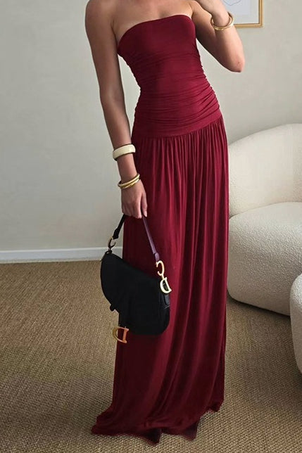 Strapless Off Shoulder Maxi Dress