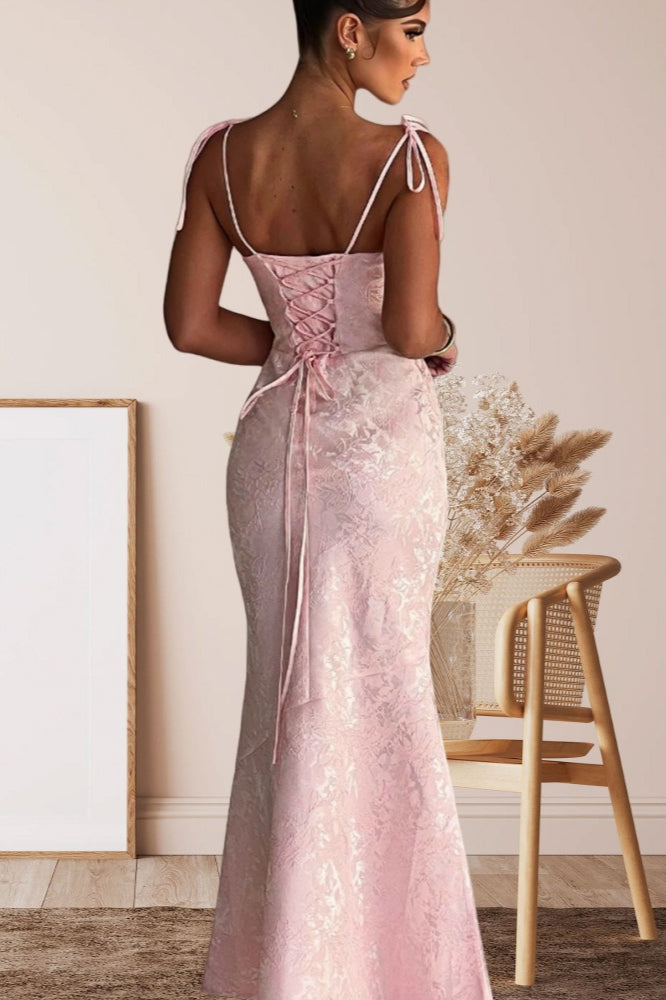 Sash Backless Mermaid Dress