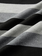 Stripe Button Decor Knit Sweater