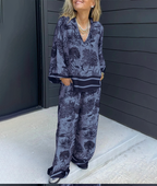 Casual Border Printing Two Pieces Set