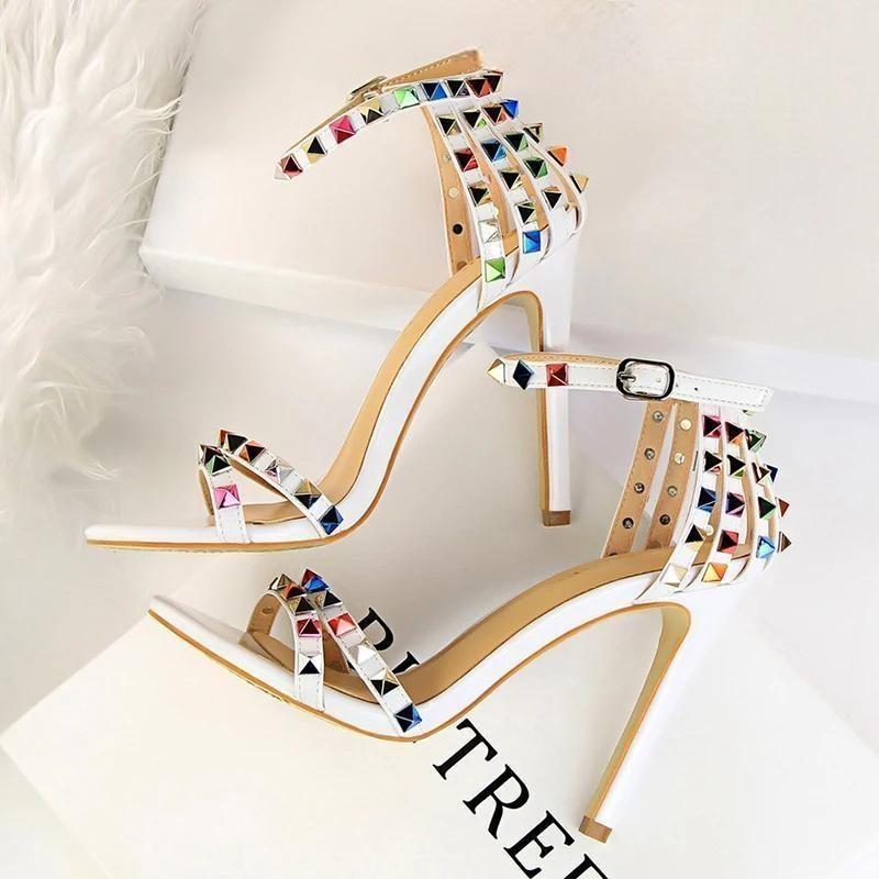 Rivets Women Sandals Roman Style Heeled Sandals