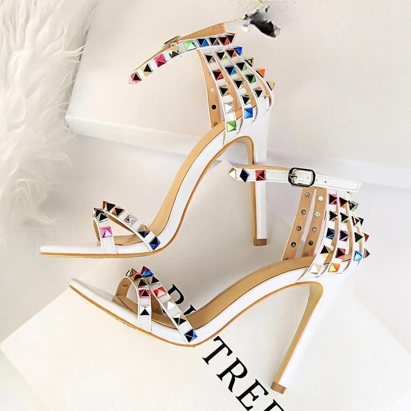 Rivets Women Sandals Roman Style Heeled Sandals