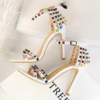 Rivets Women Sandals Roman Style Heeled Sandals