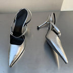 Spring Women's Slingback Shoes with Shallow Buckle Strap and Elegant Low Thin Heels