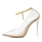 Elegant Pointed Toe Transparent High Heel Pumps for Women