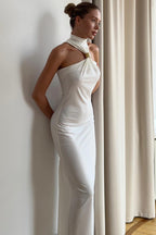 Solid Color Split Halter Sexy Bodycon Dress