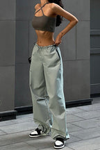 Drawstring Waist Loose Fit Cargo Pant