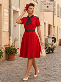 Retro Polka Dot Shirt Dress With Tie And Belt Vintage Inspired Midi Dress For Women 2026