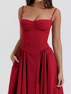 Sweetheart Neck Spaghetti Strap Midi Dress