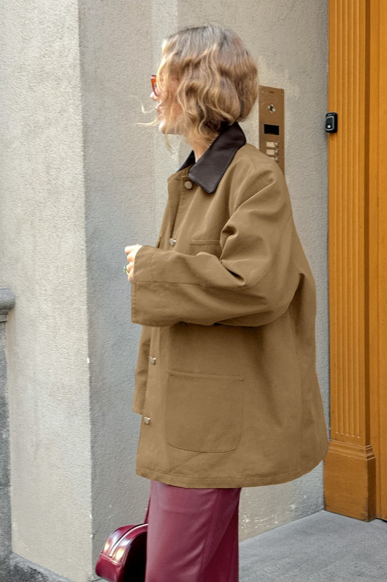 Casual Brown Patchwork Jacket