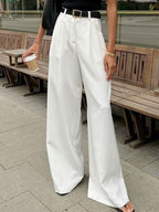 White High Rise Tailored Pants