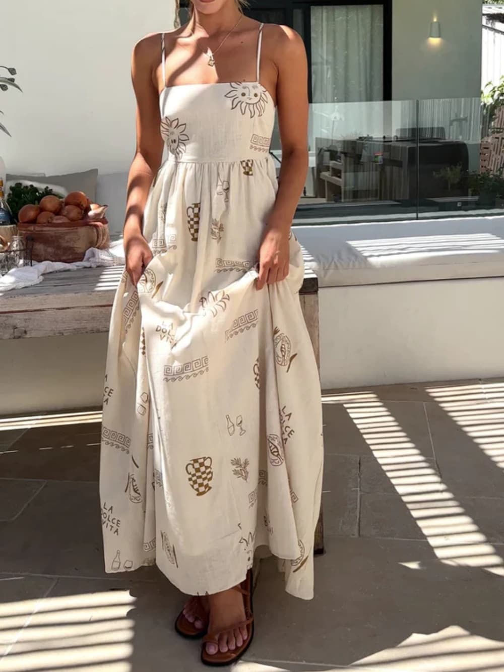 Chill Vibes Open - Back Spaghetti Strap Maxi Dress