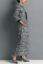 Stylish Long-sleeved Single-breasted Short Jacket and Casual Pocket Wide-leg Pants Sets